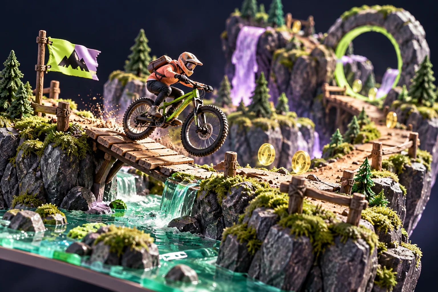 Bike games: balance, timing and routes