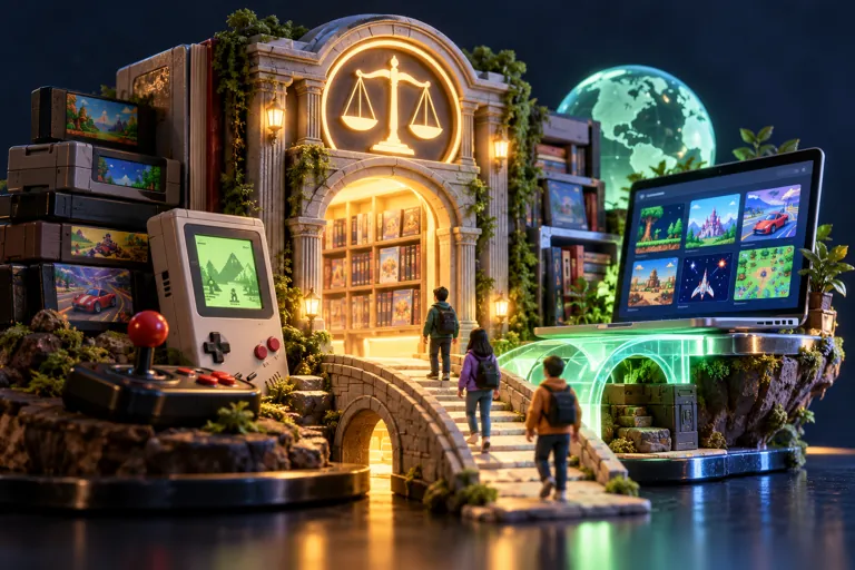 Conceptual miniature illustration for How to Play Classic Games Legally in 2025.