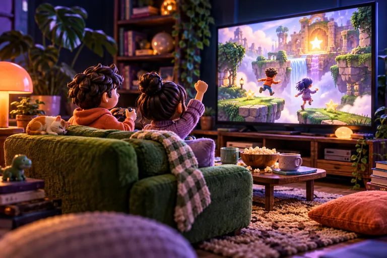 Conceptual miniature illustration for Couch Co-Op Gaming.