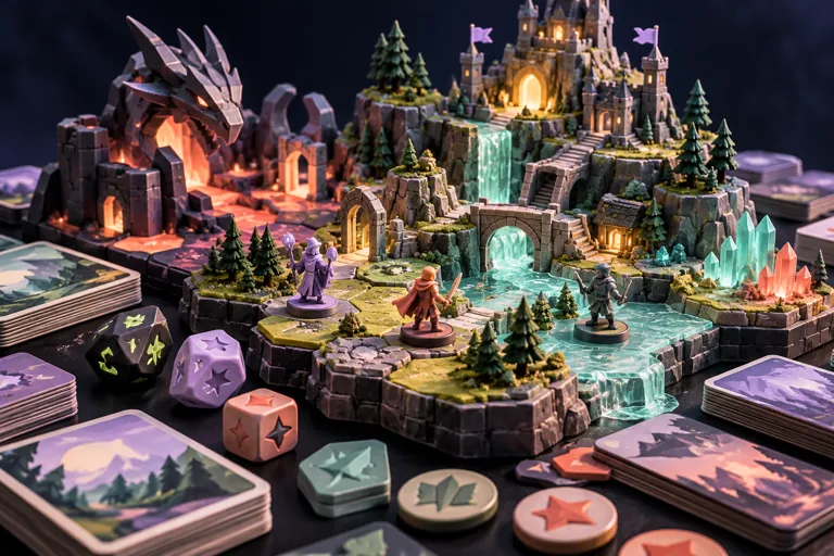 Conceptual miniature illustration for Game Night Revolution: Modern Board Games That Appeal to Video Gamers.