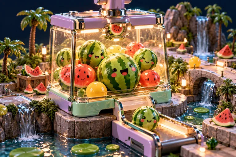 Conceptual miniature illustration for 15 Best Watermelon Games in 2025: Sweet, Juicy, and Addictively Fun.