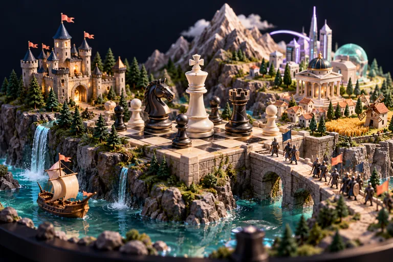 Conceptual miniature illustration for Strategy Games: From Chess to Modern Classics.