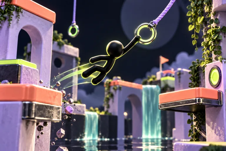 Conceptual miniature illustration for Stickman Hook : Playing.