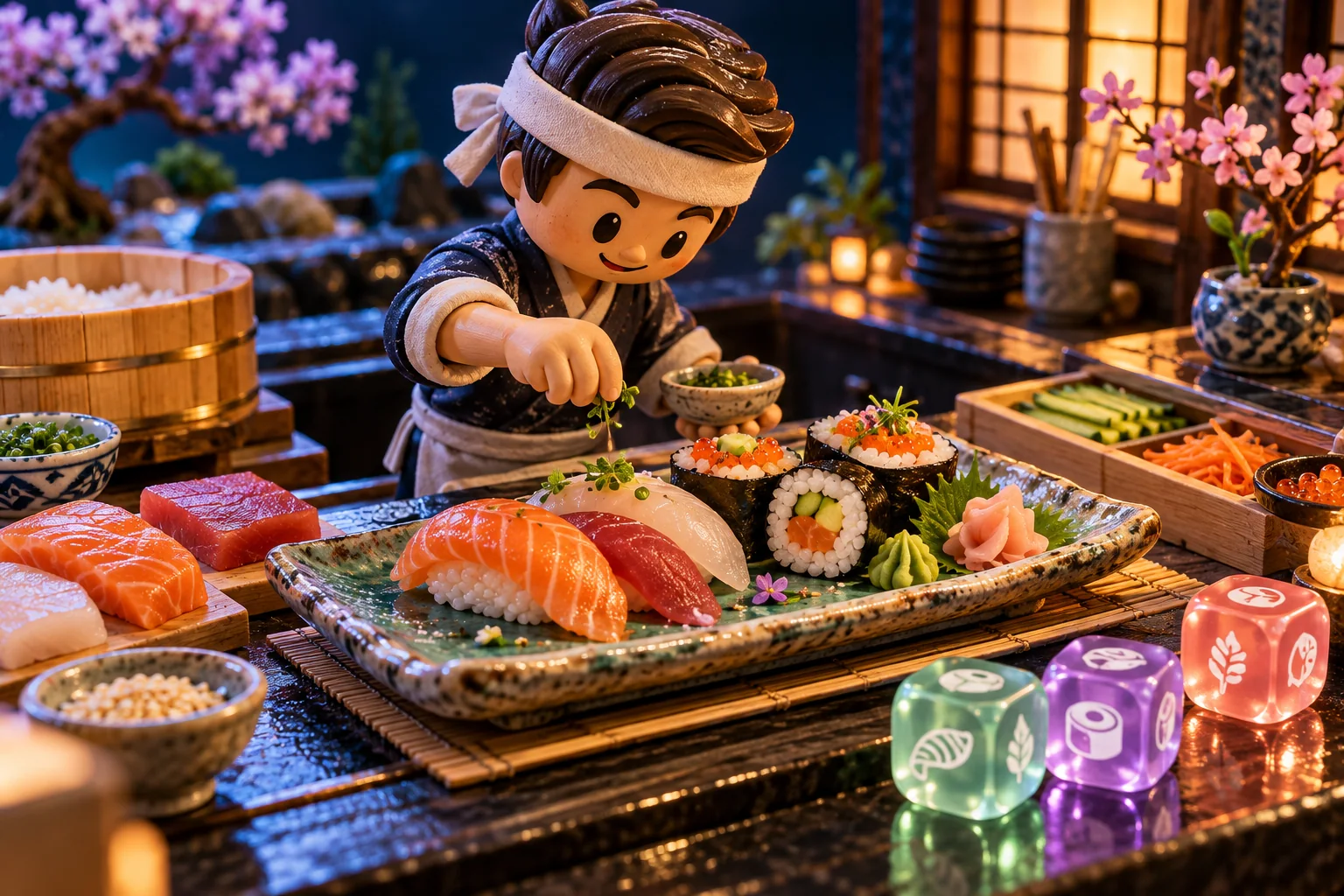 Papa's Sushiria: preparation and task order