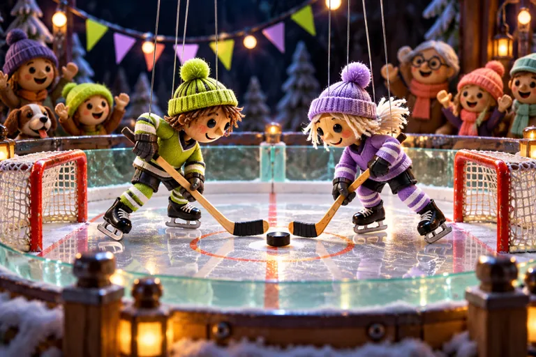 Conceptual miniature illustration for Puppet Hockey: A Fun and Exciting Game for All Ages.