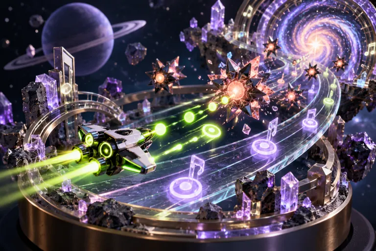Conceptual miniature illustration for Space Waves: Cosmic Rhythm Shooter Experience.