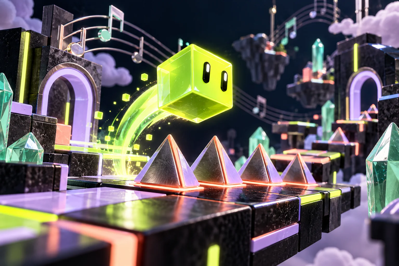 Geometry Dash: rhythm and obstacle timing