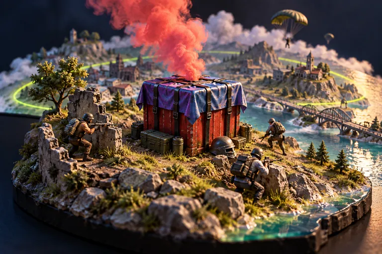 Conceptual miniature illustration for Battle Royale Games: The Ultimate Survival Gaming Experience.