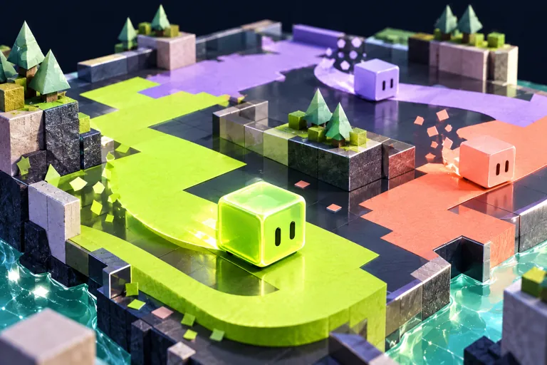 Conceptual miniature illustration for Dive into Paper.io 3D - Addictive 3D Game.