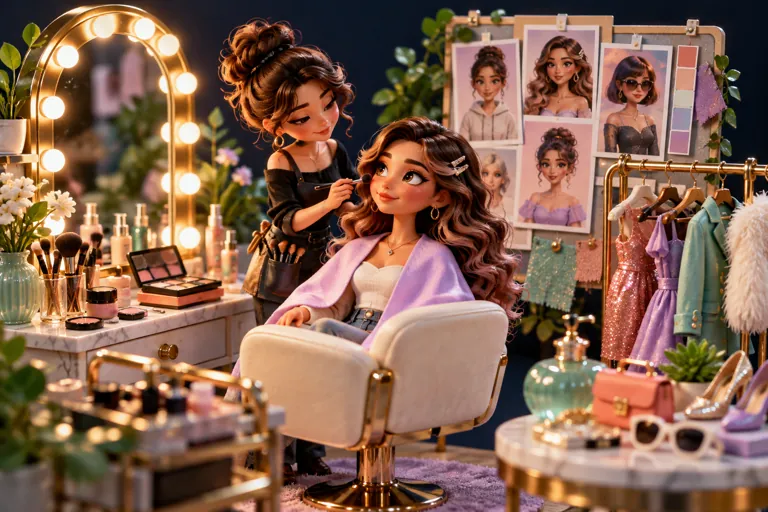 Conceptual miniature illustration for Makeover Games: Transform and Style Virtual Clients.